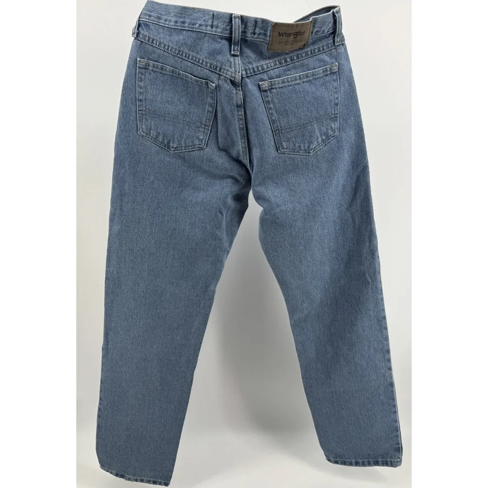 Wrangler Authentic Denim Jeans Mens 29x32 Blue Straight Leg 100% Cotton Western